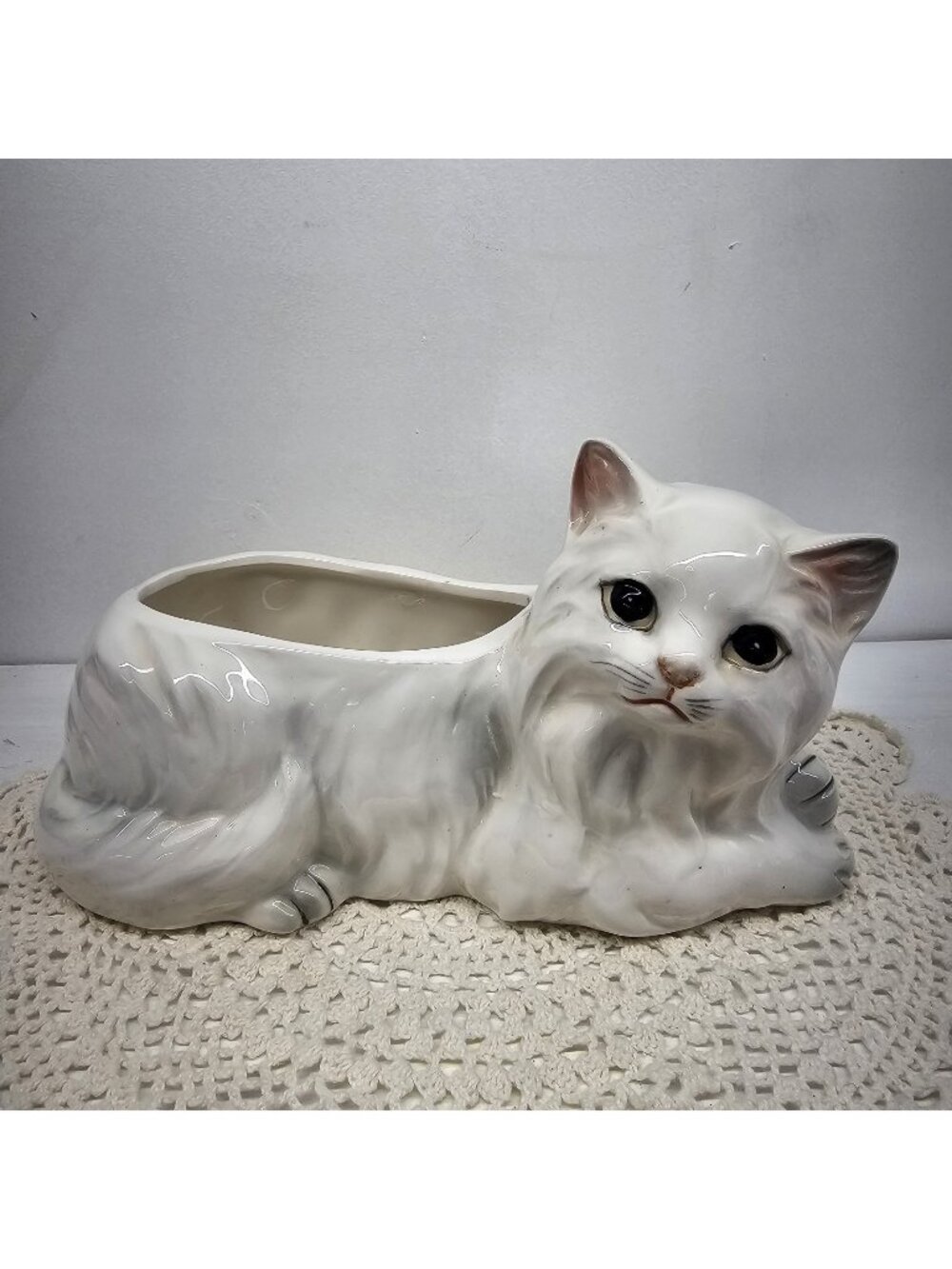 E O Brody Cat Planter, White Cat Planter, Japan Cat Planter, Brody White Cat...